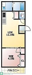 プルナス蒲田 1LDKの間取図画像