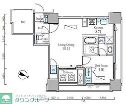 富ヶ谷スプリングス 1LDKの間取図画像