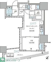 パークアクシス五反田スカイタワー 1LDKの間取図画像
