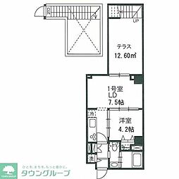 プレジール神宮前 1LDKの間取図画像