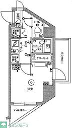スカイコート蒲田壱番館 1Kの間取図画像