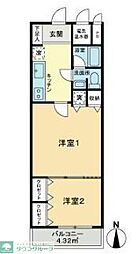 ライオンズマンション白金第2 2Kの間取図画像