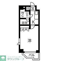 ルーブル学芸大学七番館 1Kの間取図画像