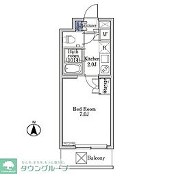 ラクラス学芸大学 1Kの間取図画像