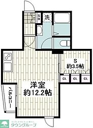 エクス大森東 1SKの間取図画像