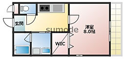 Oak中穂積 1階1Kの間取り