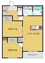 大阪府茨木市西河原1丁目（賃貸アパート2LDK・1階・61.76㎡） その2