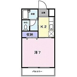 ティアラ 1Kの間取図画像