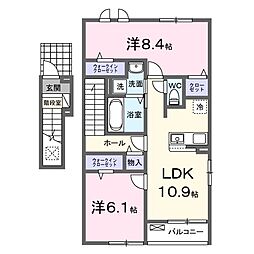 カーサ・コンソラータ 2LDKの間取図画像