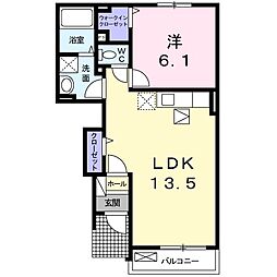 ブリッサB 1LDKの間取図画像