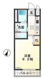 パシフィコ2 1Kの間取図画像