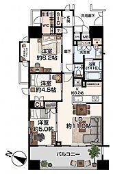 エクセレントシティ千葉グランクラス 3LDKの間取図画像