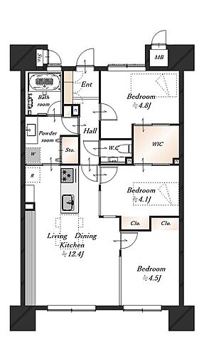 間取り アーバンシテイ長野駅前プレミアムレジデンス 15階/15階