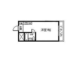 トーカンマンション山下町12 ワンルームの間取図画像