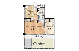 ライオンズマンション西田 2LDKの間取図画像