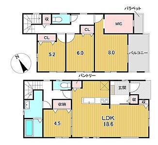 間取り：☆4LDK☆土地面積：178.02m2、建物面積：112.20m2