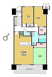 サーパス老松町 3LDKの間取図画像