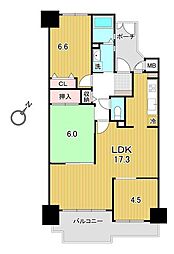 アルファステイツ老松町 3LDKの間取図画像