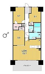ポレスター原尾島ガーデンコート 2SLDKの間取図画像