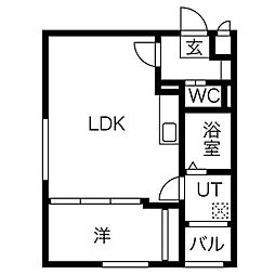 名古屋市営桜通線 吹上駅 徒歩5分の賃貸マンション 1階1LDKの間取り