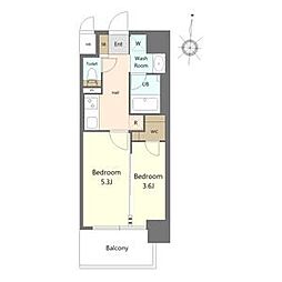 S-RESIDENCE烏森aureate(オリート) 2Kの間取図画像