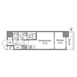 名古屋市中区金山3丁目マンション 1DKの間取図画像