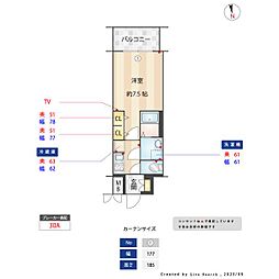 名古屋市西区新道1丁目マンション 1Kの間取図画像
