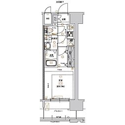 CRESTTAPP平安通 1Kの間取図画像