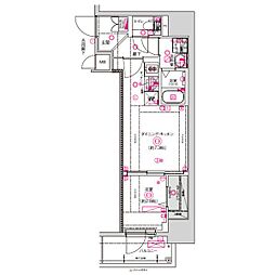 CREST TAPP東別院 1DKの間取図画像