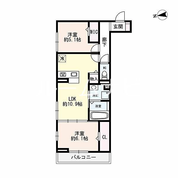 D-room名駅F棟 ｜愛知県名古屋市中村区太閤１丁目(賃貸アパート2LDK・3階・54.13㎡)の写真 その2