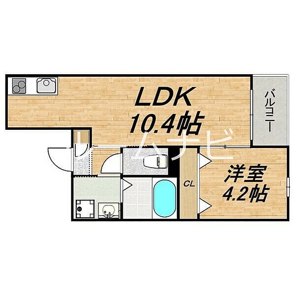 LECOCON中川 102｜愛知県名古屋市中川区戸田３丁目(賃貸アパート1LDK・1階・34.52㎡)の写真 その2