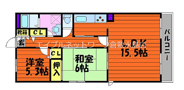 グランメゾンKS ｜岡山県倉敷市浜ノ茶屋(賃貸マンション2LDK・1階・66.00㎡)の写真 その2