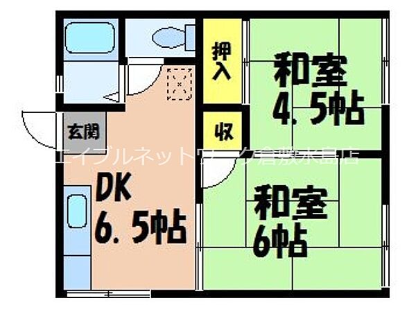 下瀬アパート ｜岡山県倉敷市青江(賃貸アパート2DK・2階・30.50㎡)の写真 その2