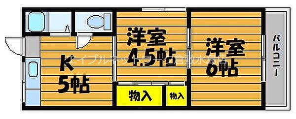 旭コーポ　A棟 ｜岡山県倉敷市川入(賃貸アパート2K・2階・32.20㎡)の写真 その2