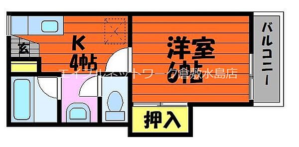 コーポセレッソII ｜岡山県倉敷市四十瀬(賃貸アパート1K・2階・23.00㎡)の写真 その2