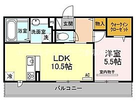 アヴァンスII  ｜ 岡山県倉敷市浦田（賃貸アパート1LDK・3階・41.75㎡） その2