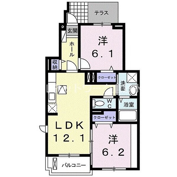 セイバリーＫ ｜岡山県倉敷市八王寺町(賃貸アパート2LDK・1階・56.53㎡)の写真 その2