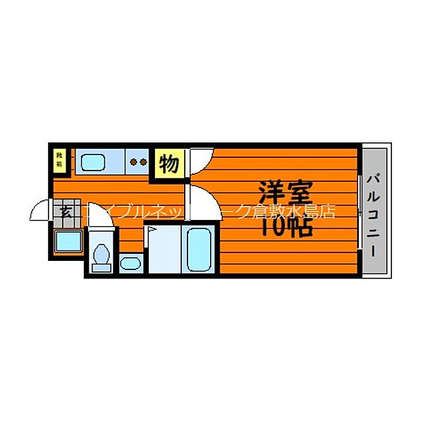 ヴェルニパレ ｜岡山県倉敷市新倉敷駅前4丁目(賃貸マンション1K・4階・29.16㎡)の写真 その2