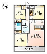 岡山県倉敷市中島（賃貸アパート3LDK・2階・70.00㎡） その2