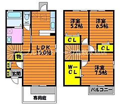 岡山県倉敷市大内1038-1（賃貸テラスハウス3LDK・1階・88.48㎡） その2