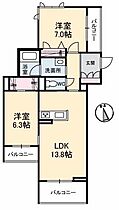 岡山県倉敷市笹沖506-1（賃貸マンション2LDK・3階・63.07㎡） その2