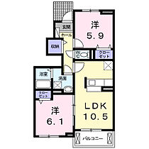 岡山県岡山市南区植松120番地1（賃貸アパート2LDK・1階・53.84㎡） その2