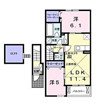 岡山県倉敷市真備町川辺2055-1（賃貸アパート2LDK・2階・55.12㎡） その2