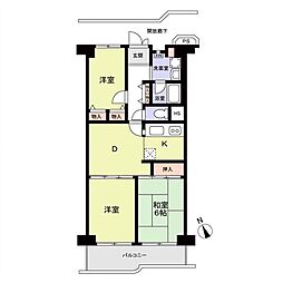 ハイラーク浦和 3DKの間取図画像