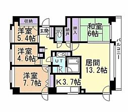 ドミール南17条 4LDKの間取図画像