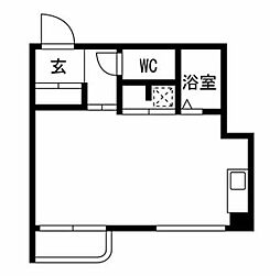 植物園グランドハイツ ワンルームの間取図画像