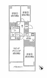 ヴィルヌーブ旭ケ丘 3LDKの間取図画像