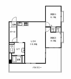 マンション真駒内公園 2LDKの間取図画像