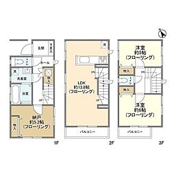 JR京浜東北・根岸線 北浦和駅 徒歩15分の賃貸一戸建て 2SLDKの間取り