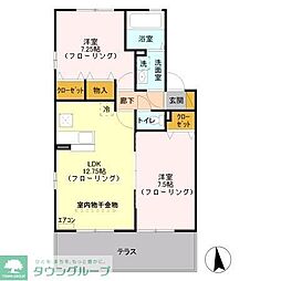 JR京浜東北・根岸線 北浦和駅 バス14分 片町下車 徒歩3分の賃貸アパート 1階2LDKの間取り